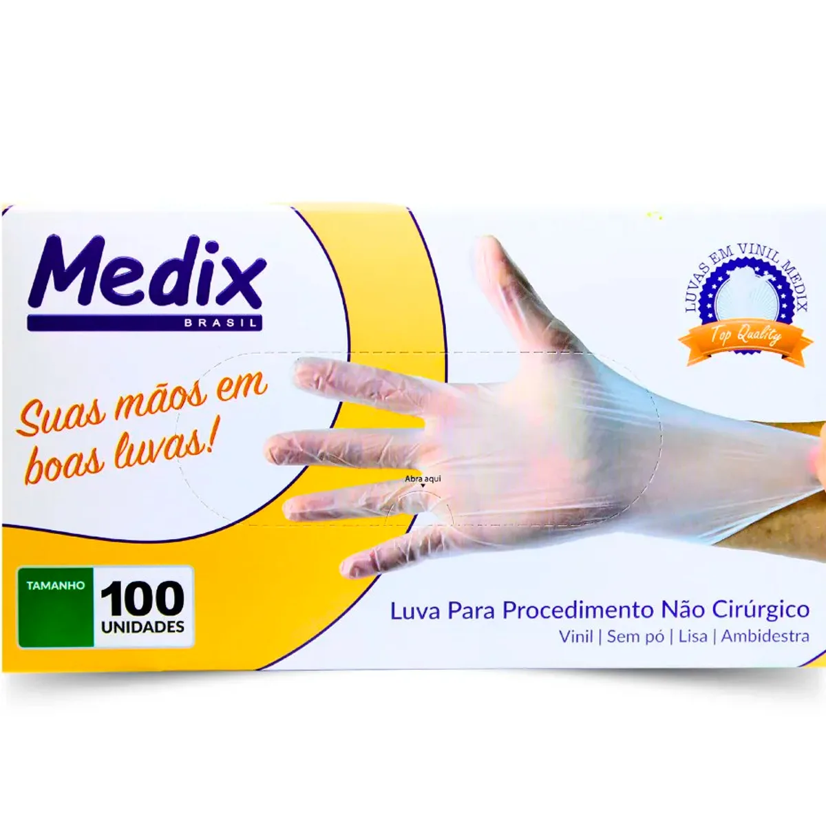 LUVA VINIL PROCEDIMENTO SEM PÓ CA 48203 - MEDIX - Imagem 4