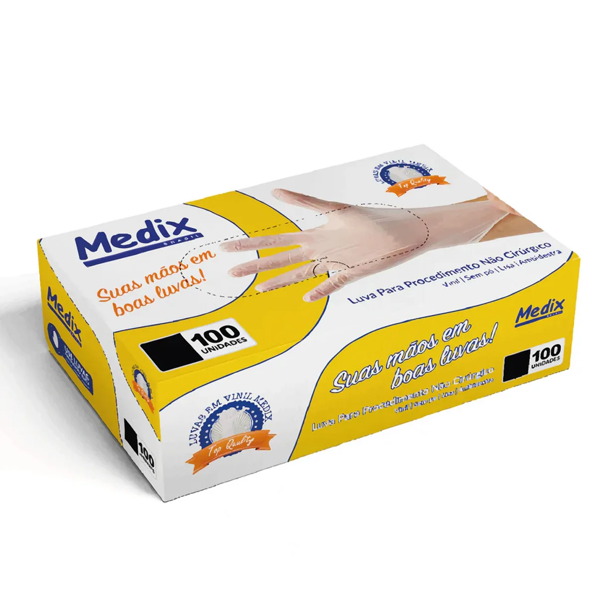 LUVA VINIL PROCEDIMENTO SEM PÓ CA 48203 - MEDIX - Imagem 2
