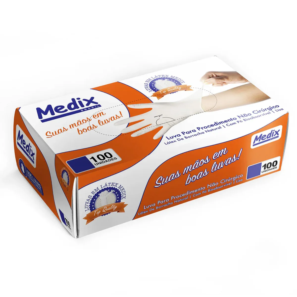LUVA LATEX PROCEDIMENTO COM PÓ CA 44396 - MEDIX - Imagem 4