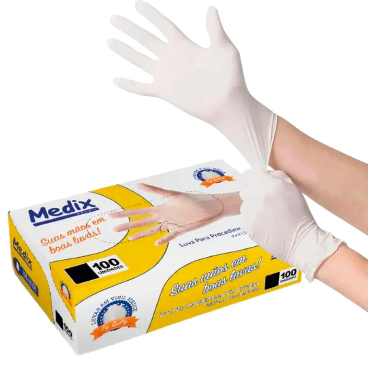 LUVA VINIL PROCEDIMENTO SEM PÓ CA 48203 - MEDIX - Imagem 3