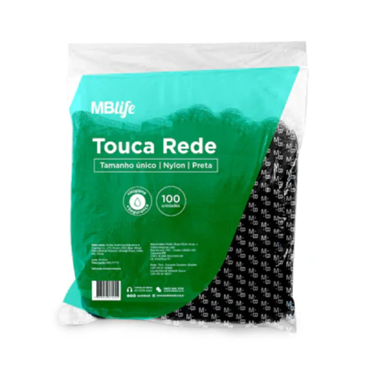 TOUCA REDE PRETA - MBLIFE 100 UND - Imagem 2
