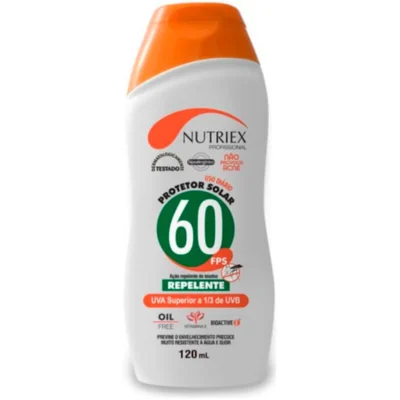 PROTETOR SOLAR PROFISSIONAL FPS 60 C/REPELENTE - NUTRIEX 120ML