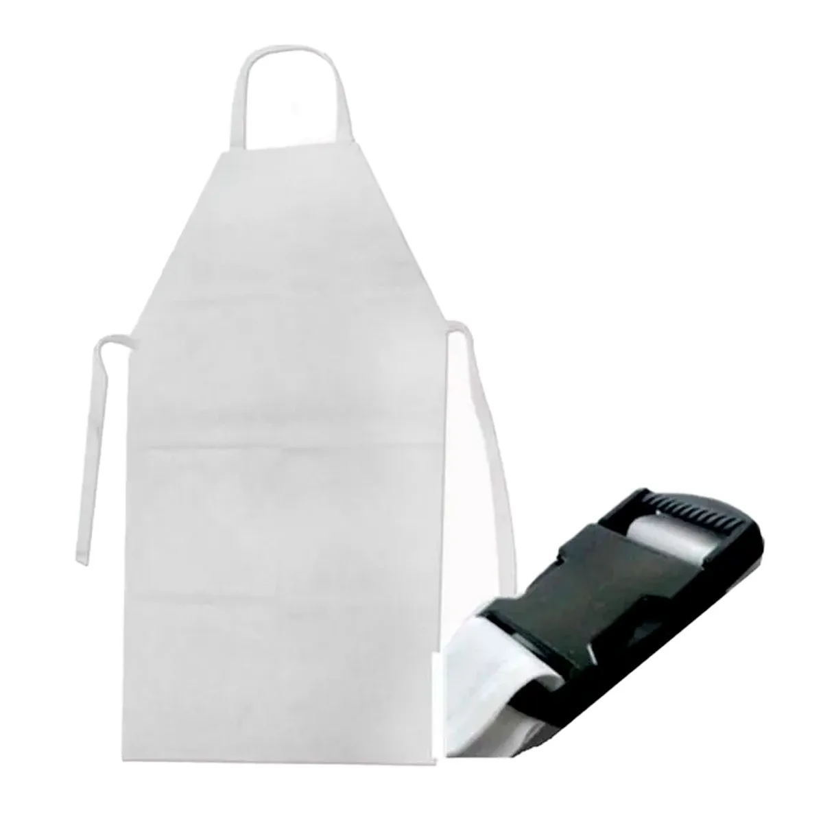 AVENTAL PVC FORRADO PLUS T SOLDA C/ ENGATE 1,20X0,65 BRANCO CA 28303 - BRASCAMP - Imagem 2
