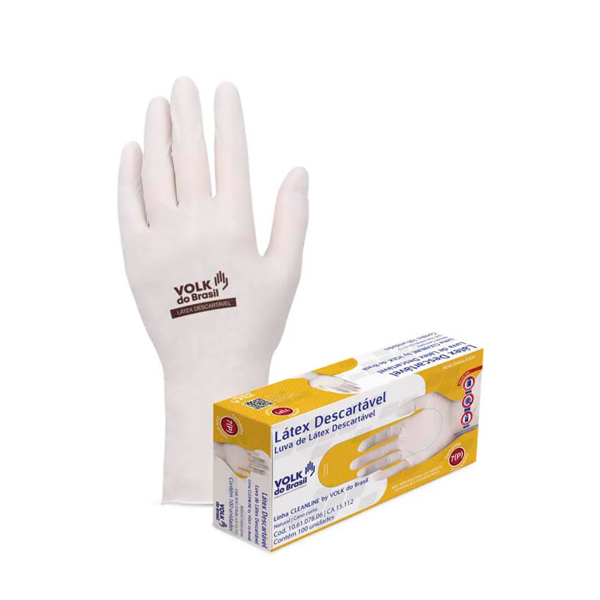 LUVA LATEX USO GERAL C/ PÓ DESCARTÁVEL CA 15112 - VOLK