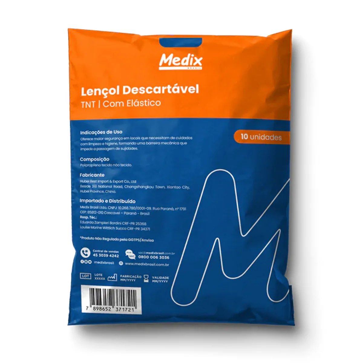 LENCOL DESCARTAVEL COM ELÁSTICO MEDIX - C/10UN - Imagem 2