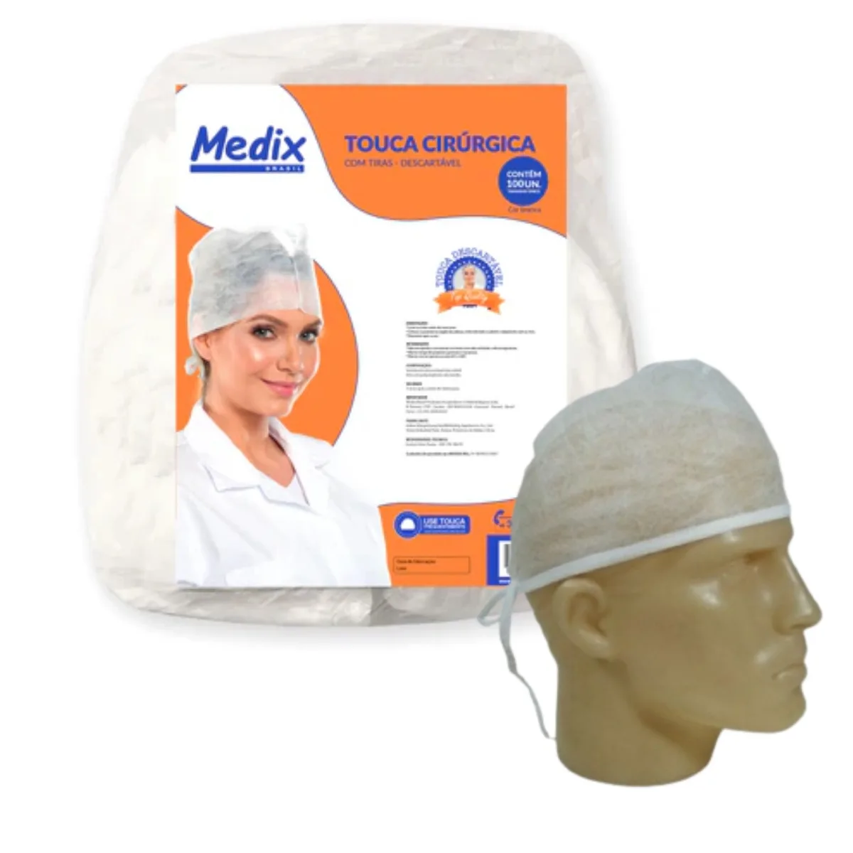 TOUCA CIRURGICA DESCARTAVEL COM TIRAS - MEDIX - Imagem 2