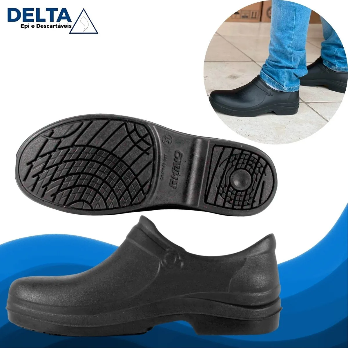 SAPATO ANTIDERRAPANTE GRIP PRETO CA 47057 - RHINO - Imagem 3