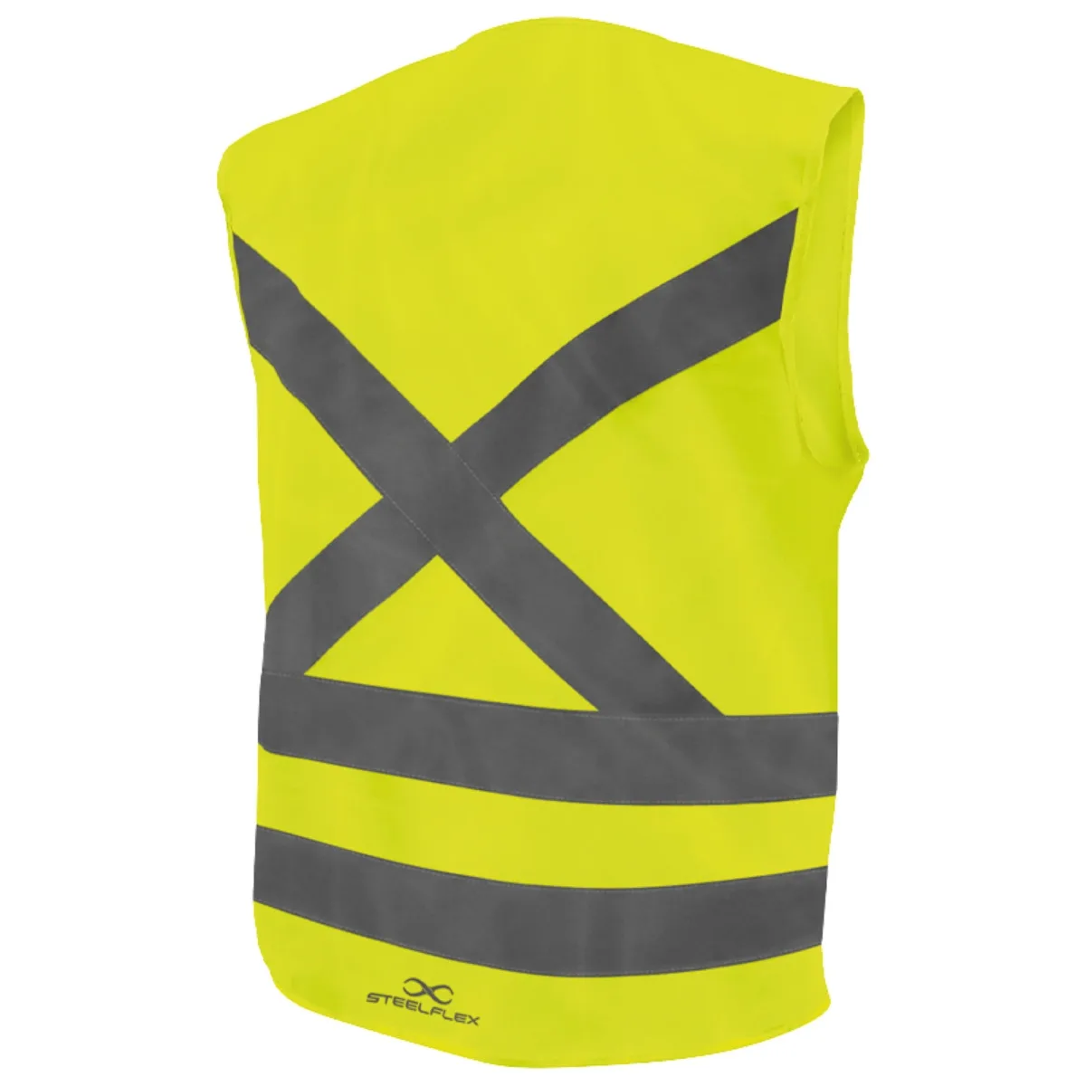 COLETE REFLETIVO 1 BOLSO LISO AMARELO - STEELFLEX - Imagem 2