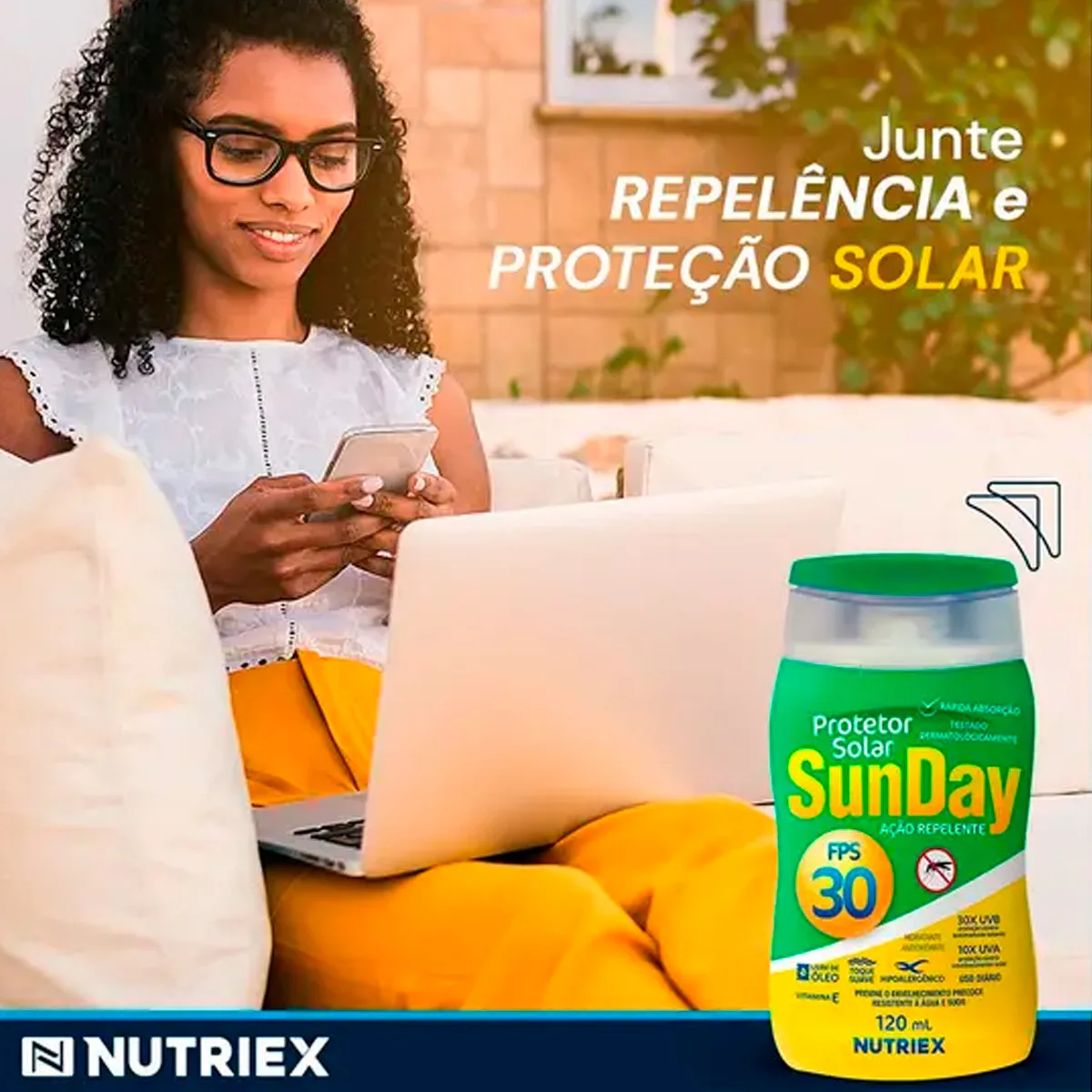 CREME PROTETOR SOLAR BISNAGA 120 ML FPS 30 C/ REPELENTE SUNDAY - Imagem 2
