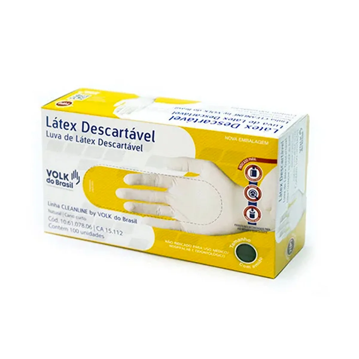 LUVA LATEX USO GERAL C/ PÓ DESCARTÁVEL CA 15112 - VOLK - Imagem 4
