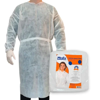 AVENTAL DESCARTAVEL MANGA LONGA 30GR - MEDIX - C/10UN