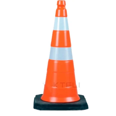 CONE RODOVIA 75CM REFLETIVO BASE BORRACHA